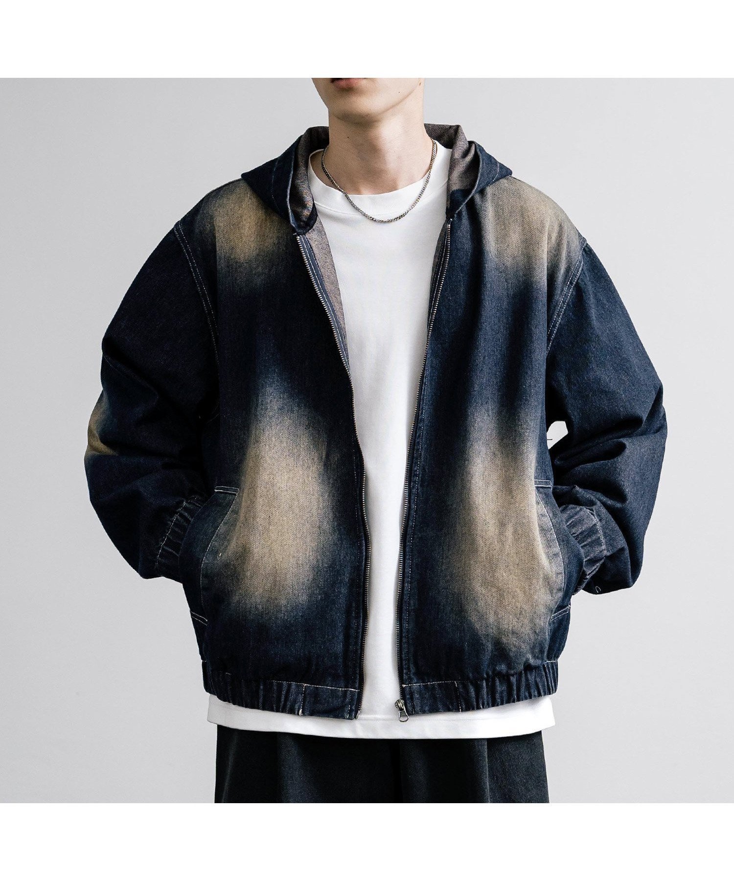 【ロッキーモンロー/Rocky Monroe】のオーバーサイズデニムフルZIPパーカー インテリア・キッズ・メンズ・レディースファッション・服の通販 founy(ファニー) 　ファッション　Fashion　レディースファッション　WOMEN　トップス・カットソー　Tops/Tshirt　パーカ　Sweats　ケミカル　Chemical　シンプル　Simple　デニム　Denim　パーカー　Hoodie　ロング　Long　ブルー|ID: prp329100004530731 ipo3291000000032030633