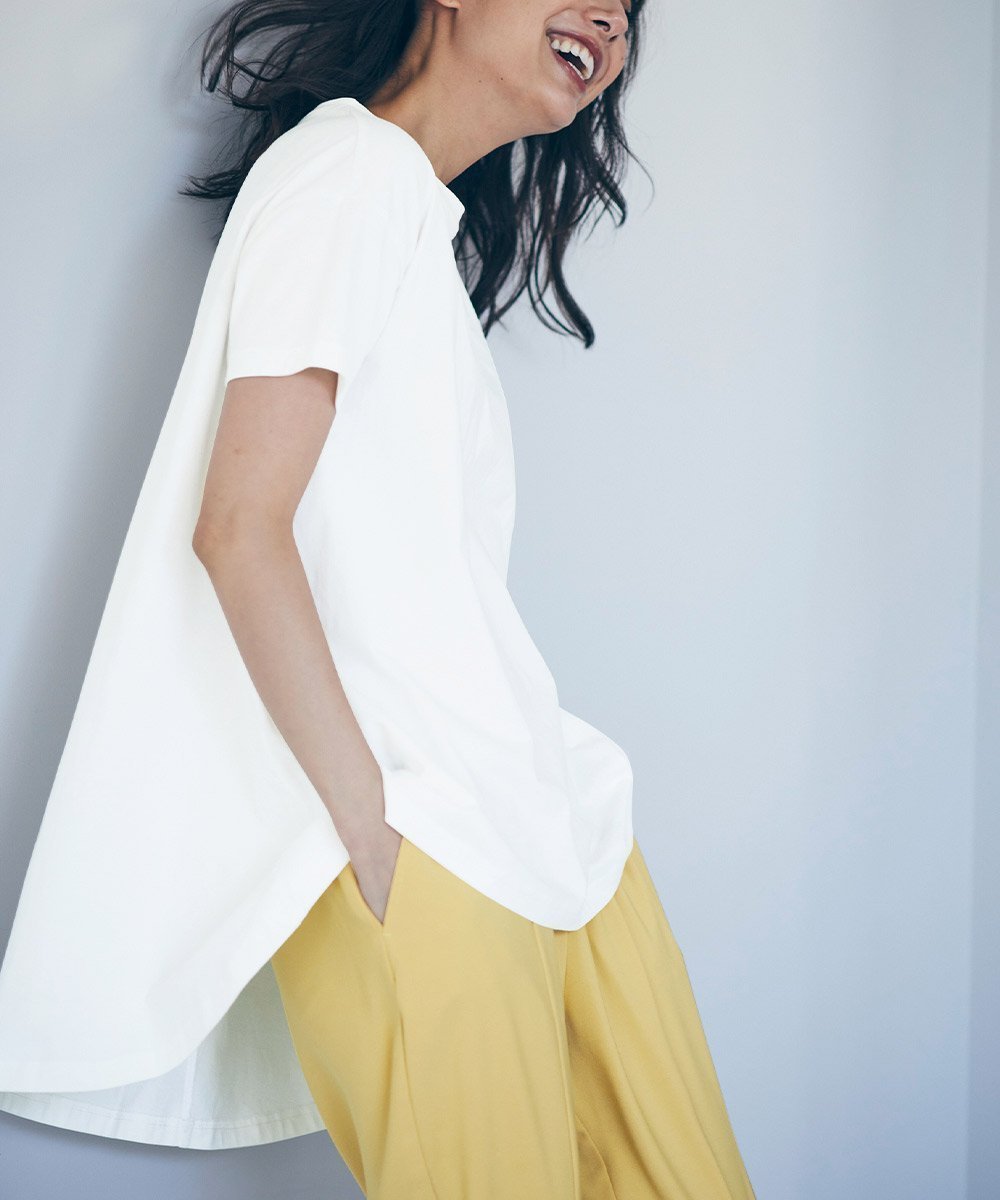 【ラナン/Ranan】のRanan/ BC フレアーシルエットチュニック半袖 インテリア・キッズ・メンズ・レディースファッション・服の通販 founy(ファニー) 　ファッション　Fashion　レディースファッション　Ladies' Fashion Online　トップス・カットソー　Tops/Tshirt　ロング　Long　エレガント 上品　Elegant　半袖　Short Sleeve　夏　Summer　オフホワイト|ID: prp329100004530736 ipo3291000000032642838