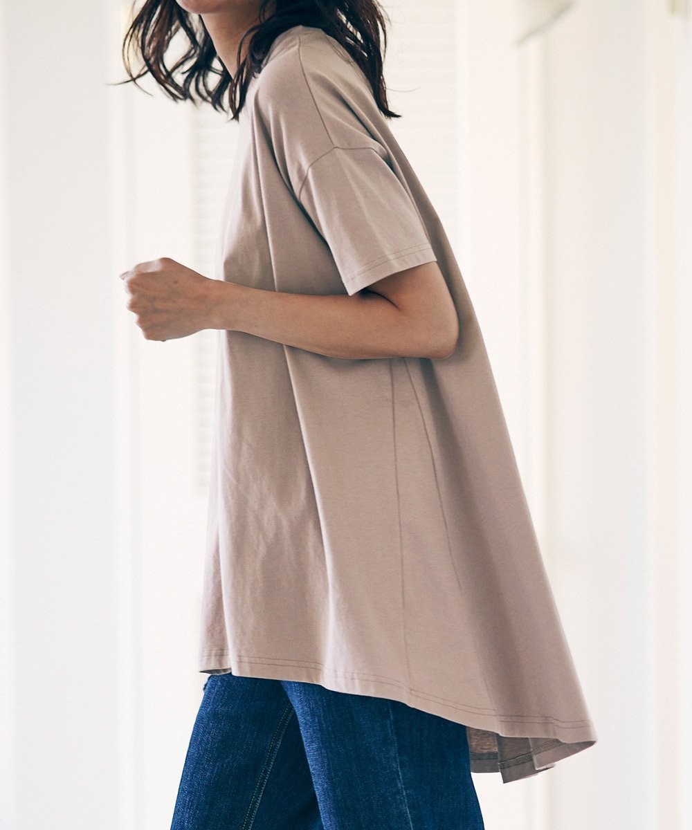 【ラナン/Ranan】のRanan/ BC フレアーシルエットチュニック半袖 インテリア・キッズ・メンズ・レディースファッション・服の通販 founy(ファニー) 　ファッション　Fashion　レディースファッション　Ladies' Fashion Online　トップス・カットソー　Tops/Tshirt　ロング　Long　エレガント 上品　Elegant　半袖　Short Sleeve　夏　Summer　ベージュ|ID: prp329100004530736 ipo3291000000032642841