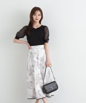 【プロポーション ボディドレッシング/PROPORTION BODY DRESSING】のモノトーンシアーフラワースカート 人気、トレンドファッション・服の通販 founy(ファニー) ファッション Fashion レディースファッション Fashion for Women スカート Skirts シアー Sheer, See-Through フィット Fit, Slim Fit フラワー Flower, Floral フレア Flare, Flared モチーフ Motif, Design Theme |ID:prp329100004530768