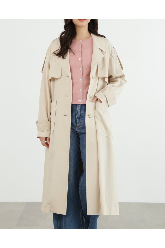 【ジルスチュアート/JILL STUART】のリヨセルナイロンロングコート インテリア・キッズ・メンズ・レディースファッション・服の通販 founy(ファニー) https://founy.com/ ファッション Fashion レディースファッション WOMEN アウター Coat Outerwear コート Coats ボックス Box ヨーク Yoke ロング Long |ID: prp329100004530773 ipo3291000000032030801