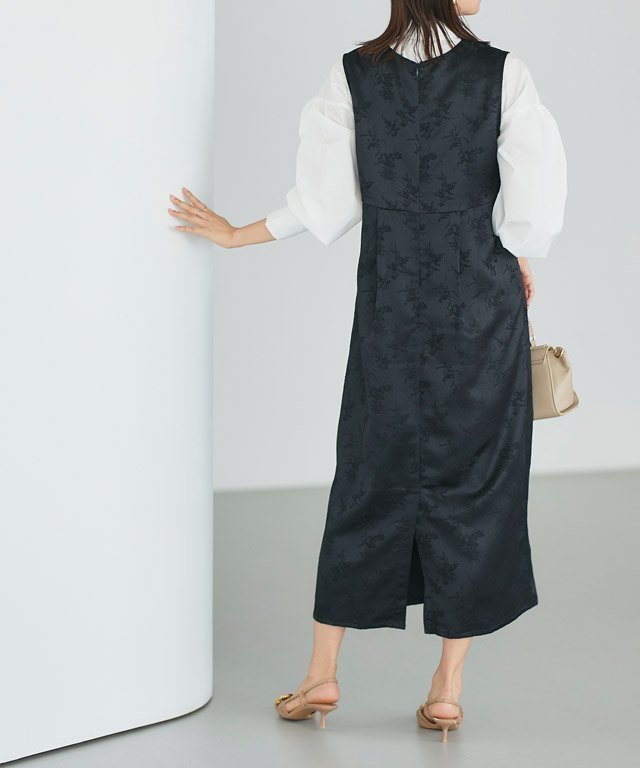 【ピエロ/Pierrot】の選べるIラインジャンパースカート インテリア・キッズ・メンズ・レディースファッション・服の通販 founy(ファニー) 　ファッション　Fashion　レディースファッション　WOMEN　スカート　Skirt　インナー　Inner　ジャカード　Jacquard　ツイード　Tweed　無地　Plain Color　ジャカード/ブラック|ID: prp329100004530782 ipo3291000000032030835