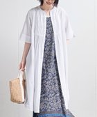 【アールピーエス/rps】の刺繍*ピンタックバンドカラーシャツワンピース オフホワイト|ID: prp329100004530813 ipo3291000000032030974