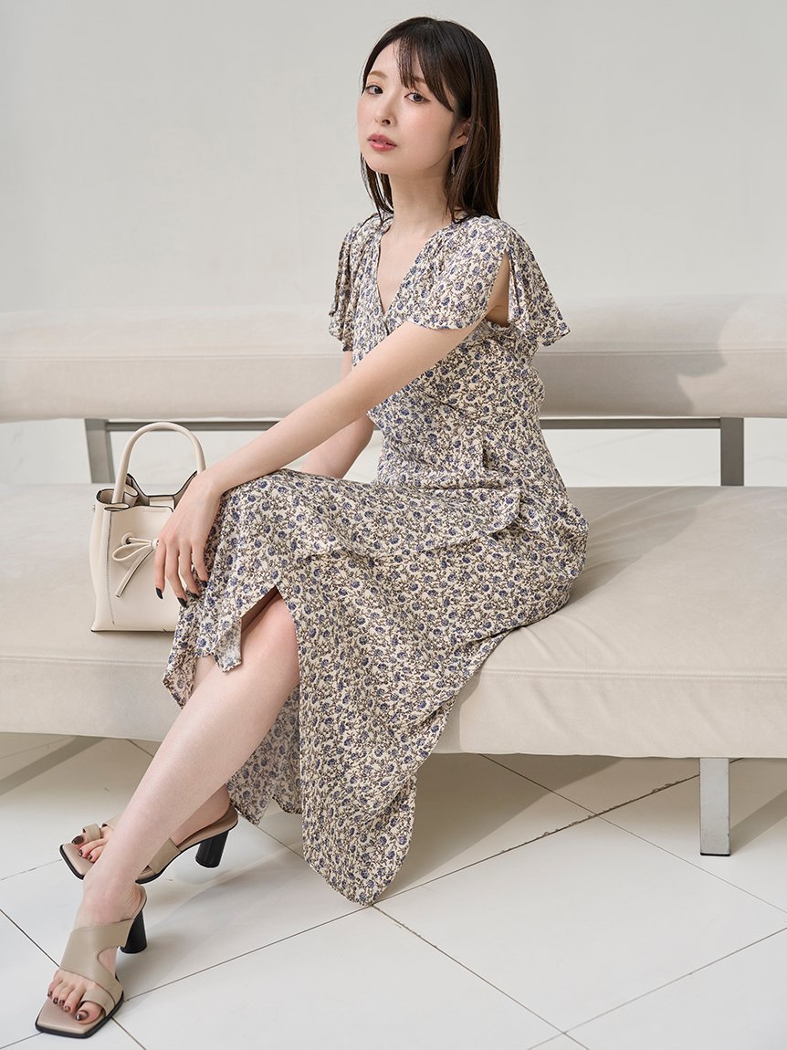 【フレイ アイディー/FRAY I.D】の【00サイズ】カシュクールプリントワンピース インテリア・キッズ・メンズ・レディースファッション・服の通販 founy(ファニー) 　ファッション　Fashion　レディースファッション　Fashion for Women　ワンピース　Dresses　アシンメトリー　Asymmetrical Style　インナー　Innerwear　カシュクール　Wrap Design　ジョーゼット　Georgette, Semi-Sheer Fabric　トレンド　Trend, Trending Now　フェミニン　Feminine, Girly　フロント　Front, Front Design　プリント　Print, Printed Pattern　モノトーン　Monotone, Black and White　手描き　Hand-Drawn, Illustrated　雑誌　Magazine, Fashion Magazine　BEG[037]|ID: prp329100004530827 ipo3291000000032622123