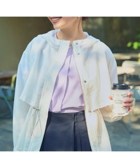 【ナチュラル ビューティー ベーシック/NATURAL BEAUTY BASIC】のフーディードロストブルゾン 人気、トレンドファッション・服の通販 founy(ファニー) ファッション Fashion レディースファッション WOMEN アウター Coat Outerwear ブルゾン Blouson/Jackets おすすめ Recommend シアー Sheer シルバー Silver ドローストリング Drawstring フロント Front |ID:prp329100004530828