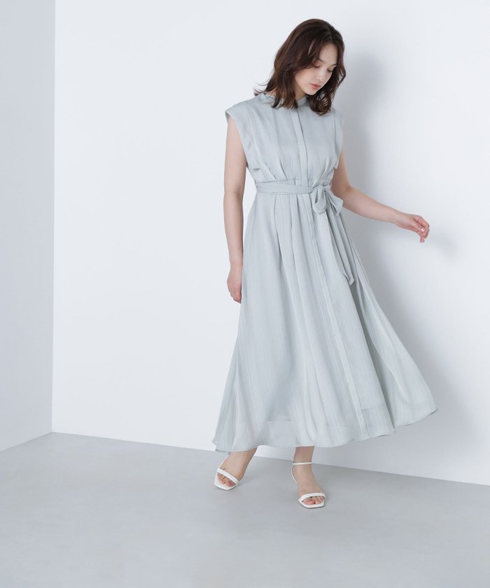 【ナチュラル ビューティー ベーシック/NATURAL BEAUTY BASIC】のシャドーストライプフレアワンピース インテリア・キッズ・メンズ・レディースファッション・服の通販 founy(ファニー) https://founy.com/ ファッション Fashion レディースファッション Ladies' Fashion Online ワンピース Dress |ID: prp329100004530852 ipo3291000000032461945