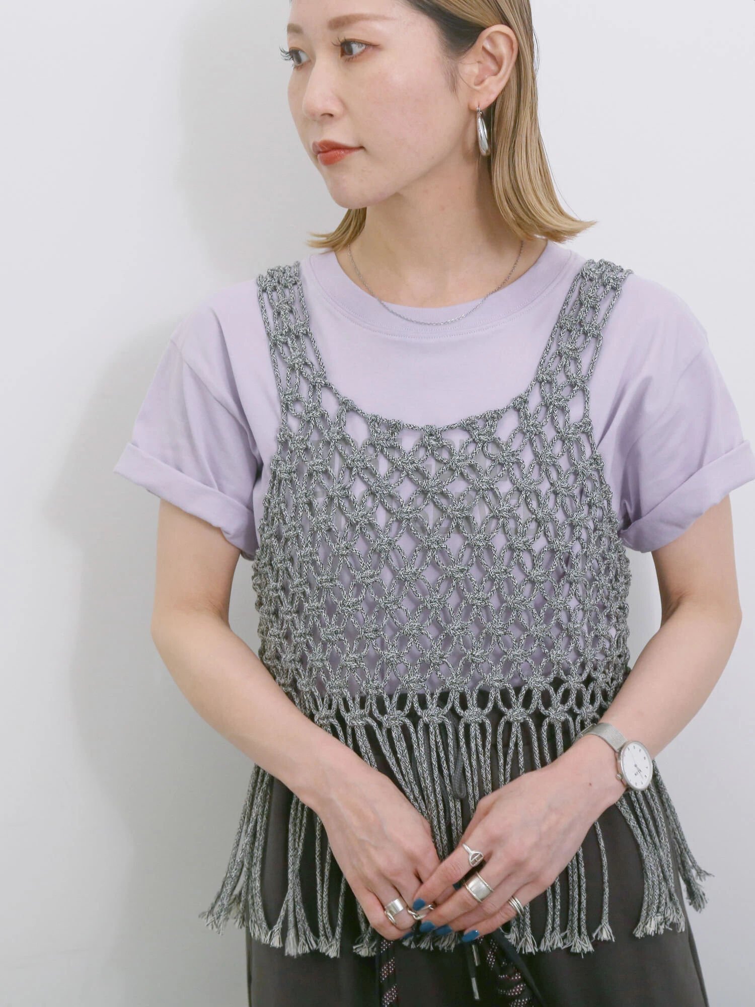 【サマンサモスモス/Samansa Mos2】のコードビスチェ インテリア・キッズ・メンズ・レディースファッション・服の通販 founy(ファニー) 　ファッション　Fashion　レディースファッション　WOMEN　トップス・カットソー　Tops/Tshirt　ビスチェ　Bustier　カットソー　Cut And Sew　シンプル　Simple　ビスチェ　Bustier　TOPグレー|ID: prp329100004530875 ipo3291000000032031233