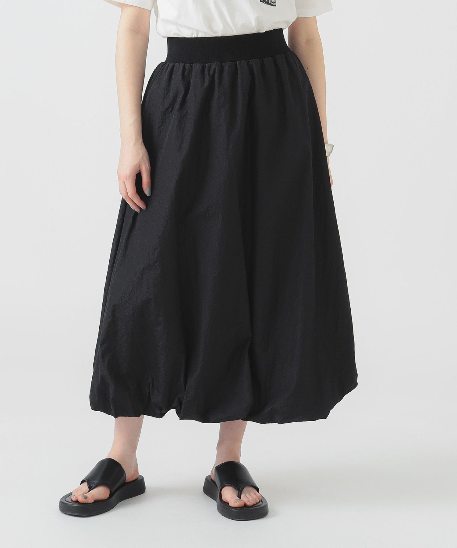 【ビーミングライフストアバイビームス/B:MING LIFE STORE by BEAMS】のウエストリブ バルーン スカート(S~M) 25SS インテリア・キッズ・メンズ・レディースファッション・服の通販 founy(ファニー) 　ファッション　Fashion　レディースファッション　WOMEN　スカート　Skirt　2025年　2025　2025春夏・S/S　Ss,Spring/Summer,2025　おすすめ　Recommend　バルーン　Balloon　フェミニン　Feminine　BLACK|ID: prp329100004530882 ipo3291000000032031261