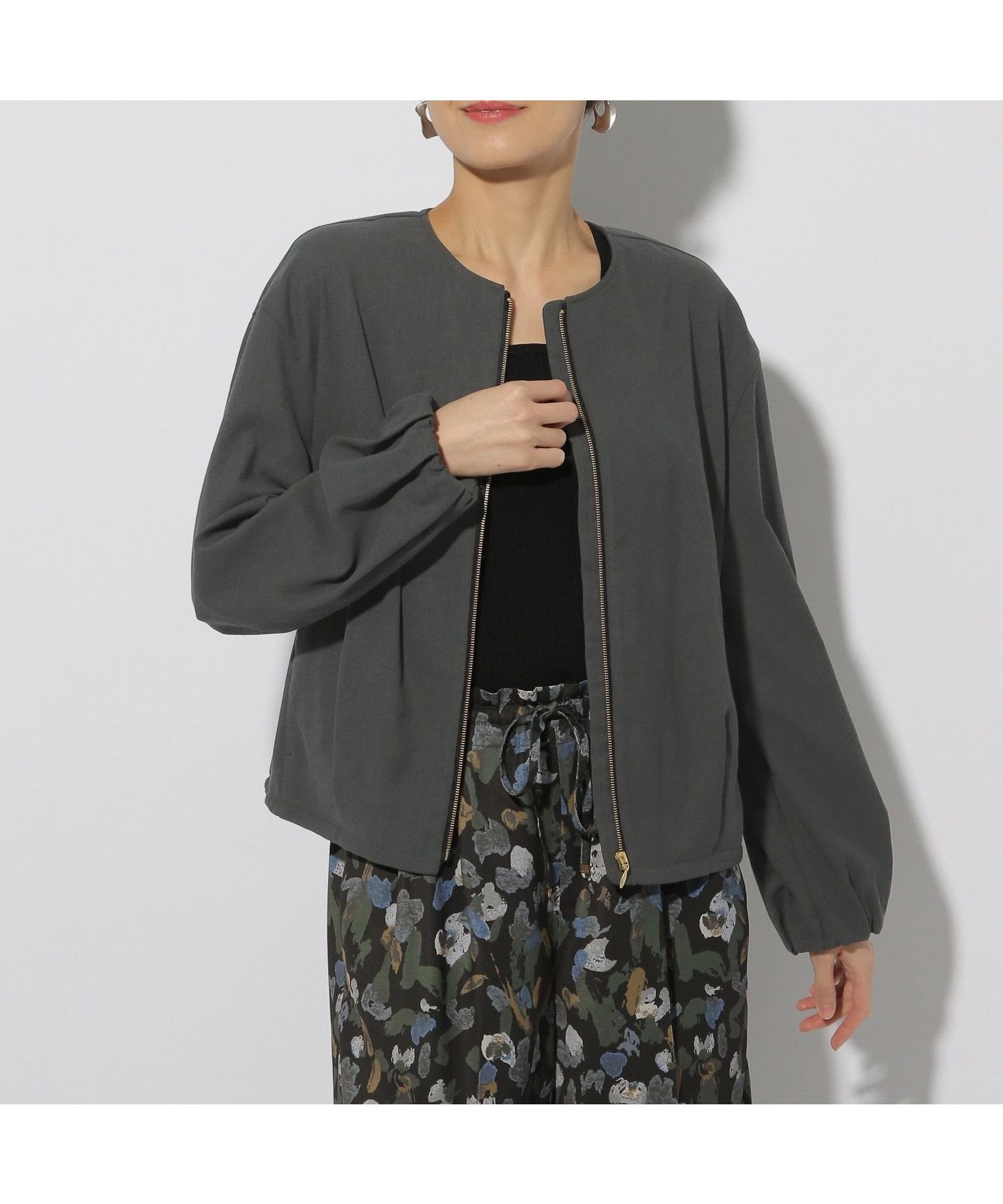 【エルーラ/Elura】のリネン混ブルゾン/316571 インテリア・キッズ・メンズ・レディースファッション・服の通販 founy(ファニー) 　ファッション　Fashion　レディースファッション　WOMEN　アウター　Coat Outerwear　ブルゾン　Blouson/Jackets　おすすめ　Recommend　デニム　Denim　フレア　Flare　ブルゾン　Blouson　リネン　Linen　再入荷　Restock/Back In Stock/Re Arrival　夏　Summer　春　Spring　チャコール18|ID: prp329100004530924 ipo3291000000032073450