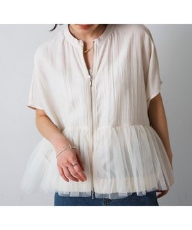 【バブ ブージュルード/Bab Bou Jeloud】のチュールドッキングジャケット 人気、トレンドファッション・服の通販 founy(ファニー) ファッション Fashion レディースファッション WOMEN アウター Coat Outerwear ジャケット Jackets シフォン Chiffon チュール Tulle 再入荷 Restock/Back In Stock/Re Arrival |ID:prp329100004530931