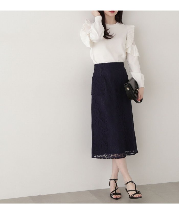 【プロポーション ボディドレッシング/PROPORTION BODY DRESSING】のレースタイトスカート インテリア・キッズ・メンズ・レディースファッション・服の通販 founy(ファニー) https://founy.com/ ファッション Fashion レディースファッション WOMEN スカート Skirt フロント Front ポケット Pocket レース Race |ID: prp329100004530984 ipo3291000000032379426