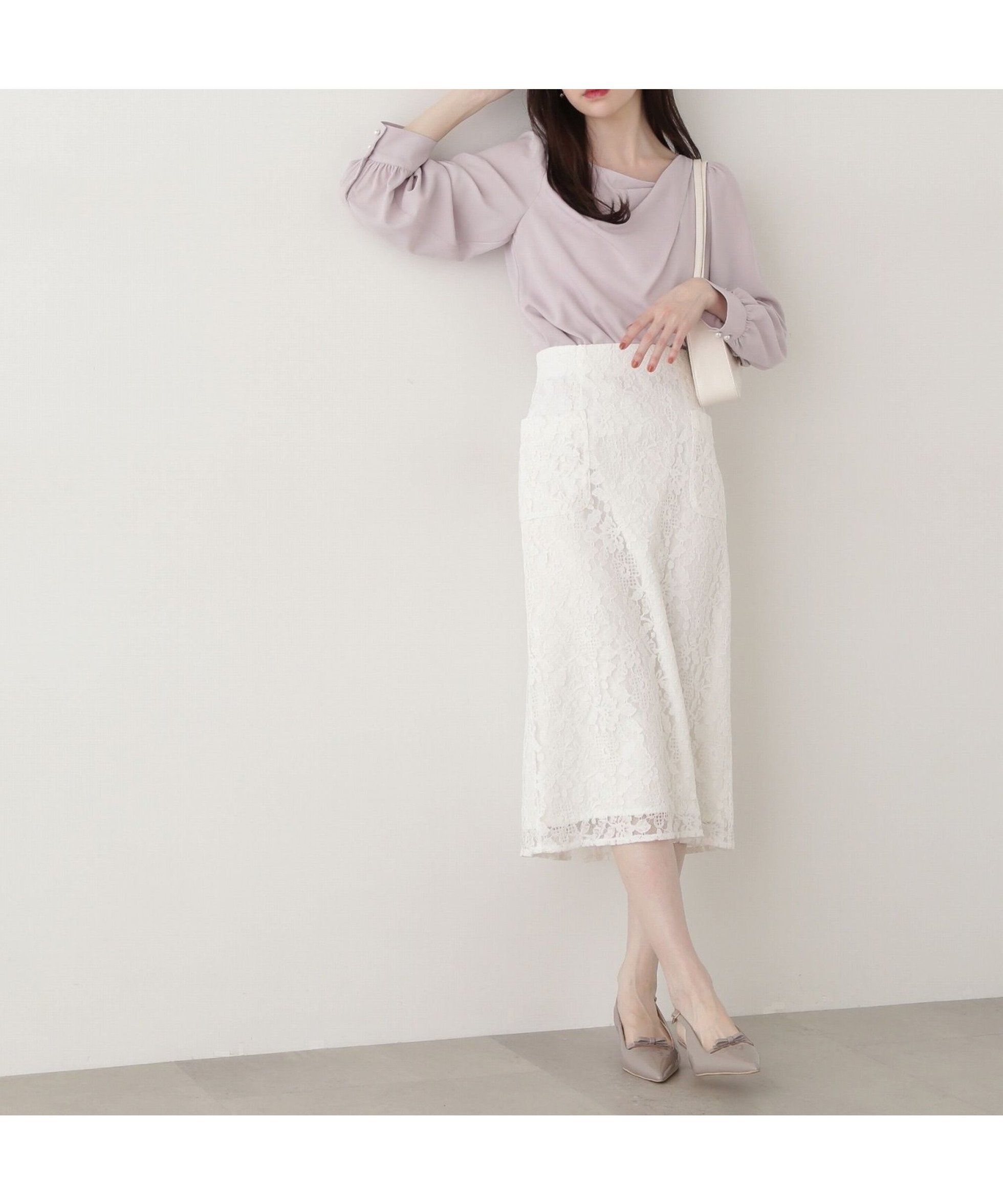 【プロポーション ボディドレッシング/PROPORTION BODY DRESSING】のレースタイトスカート インテリア・キッズ・メンズ・レディースファッション・服の通販 founy(ファニー) 　ファッション　Fashion　レディースファッション　WOMEN　スカート　Skirt　フロント　Front　ポケット　Pocket　レース　Race　エクリュ1|ID: prp329100004530984 ipo3291000000032379436