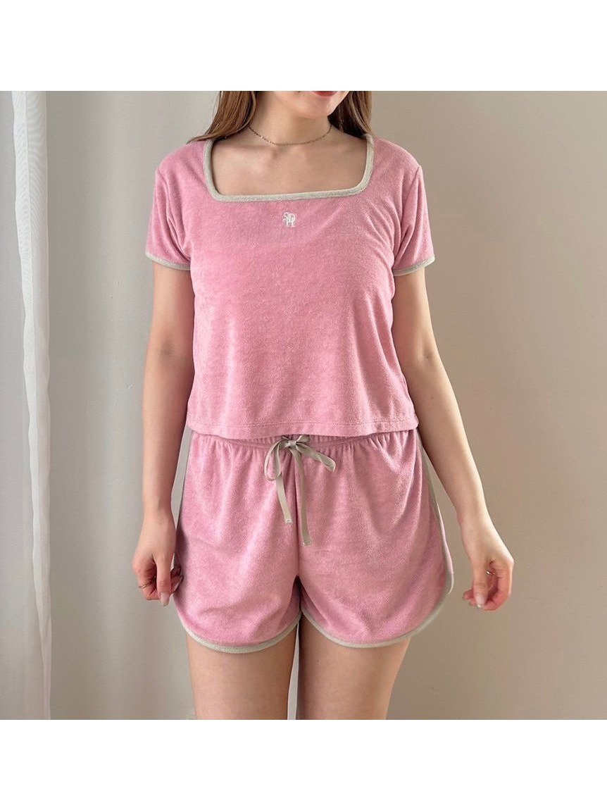【スナイデル ホーム/SNIDEL HOME】の【sorbet light】【接触冷感】パイルセットアップ インテリア・キッズ・メンズ・レディースファッション・服の通販 founy(ファニー) 　ファッション　Fashion　レディースファッション　Ladies' Fashion Online　セットアップ　Setup　おすすめ　Recommend　ギフト プレゼント　Gift Present　コンパクト　Compact　ショート　Short　スクエア　Square　スリット　Slit　セットアップ　Set Up　パイピング　Piping　フェミニン　Feminine　フロント　Front　エレガント 上品　Elegant　半袖　Short Sleeve　PNK[066]|ID: prp329100004530989 ipo3291000000032622522