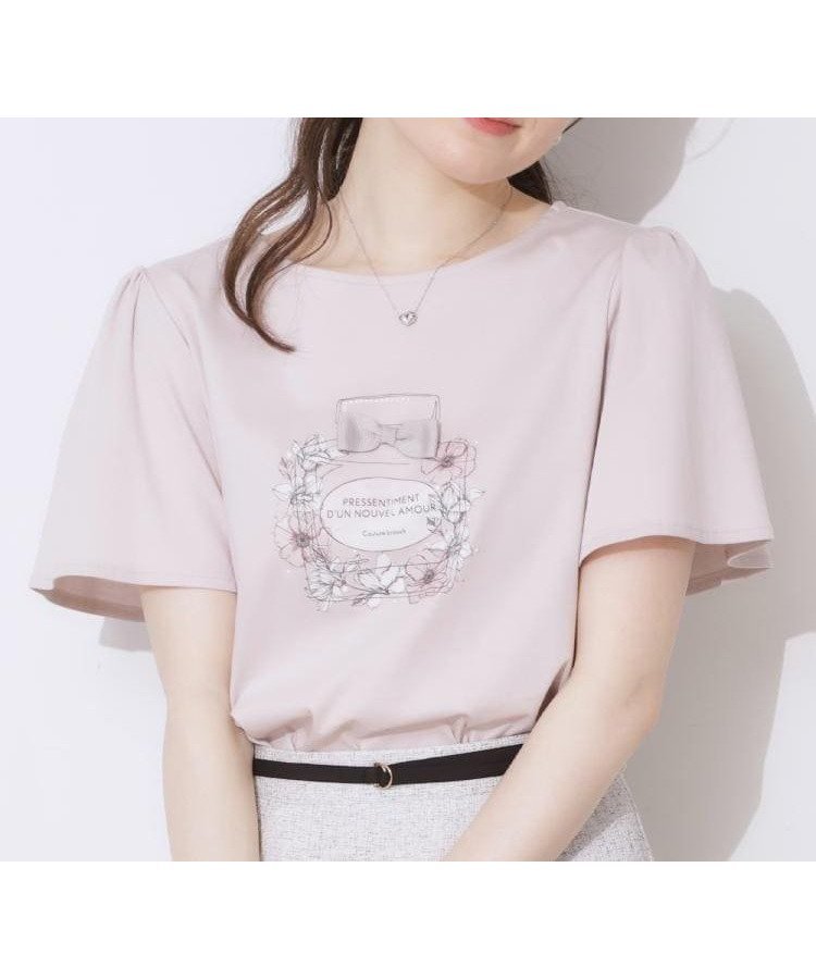 【クチュール ブローチ/Couture Brooch】の【接触冷感・UVカット】パフュームプリントTシャツ インテリア・キッズ・メンズ・レディースファッション・服の通販 founy(ファニー) 　ファッション　Fashion　レディースファッション　WOMEN　トップス・カットソー　Tops/Tshirt　シャツ/ブラウス　Shirts/Blouses　ロング / Tシャツ　T-Shirts　グリッター　Glitter　グログラン　Grosgrain　コンパクト　Compact　パール　Pearl　フェミニン　Feminine　フラワー　Flower　フレア　Flare　プリント　Print　モチーフ　Motif　リボン　Ribbon　定番　Standard　ライトピンク|ID: prp329100004530998 ipo3291000000032064828