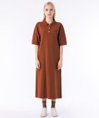 【ラコステ/LACOSTE】のルーズフィット5分袖ポロドレス / ポロワンピース マキシ丈 ロング丈 ブラウン|ID: prp329100004531023 ipo3291000000032290913