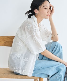 【コーエン/COEN】の3Dフラワー刺繍 ハーフスリーブシャツ 人気、トレンドファッション・服の通販 founy(ファニー) ファッション Fashion レディースファッション WOMEN トップス・カットソー Tops/Tshirt シャツ/ブラウス Shirts/Blouses おすすめ Recommend トレンド Trend フラワー Flower モチーフ Motif リラックス Relax 半袖 Short Sleeve 夏 Summer |ID:prp329100004531026