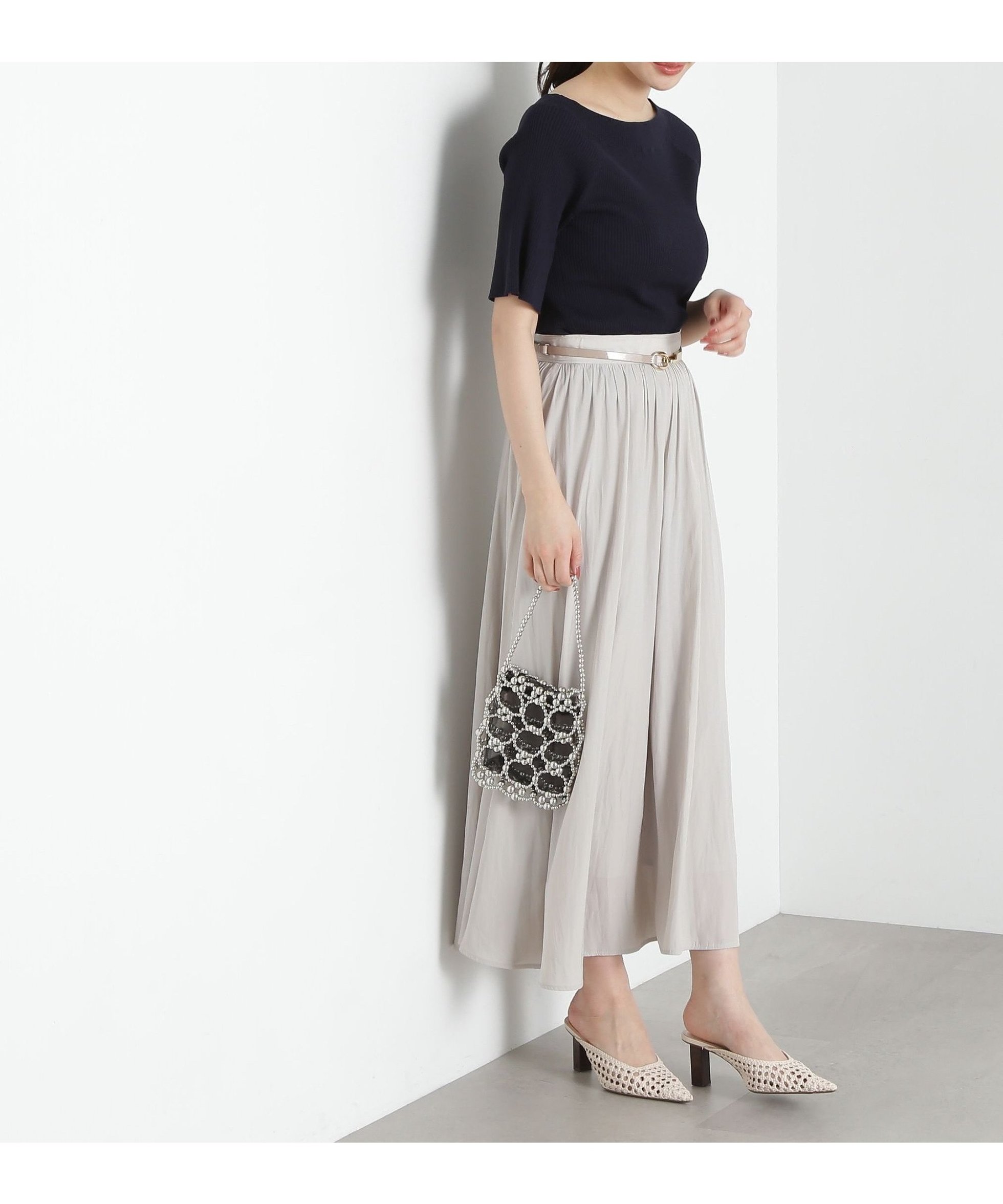 【プロポーション ボディドレッシング/PROPORTION BODY DRESSING】のカッセンフレアースカート インテリア・キッズ・メンズ・レディースファッション・服の通販 founy(ファニー) 　ファッション　Fashion　レディースファッション　WOMEN　スカート　Skirt　シンプル　Simple　フレア　Flare　グレー|ID: prp329100004531031 ipo3291000000032427085