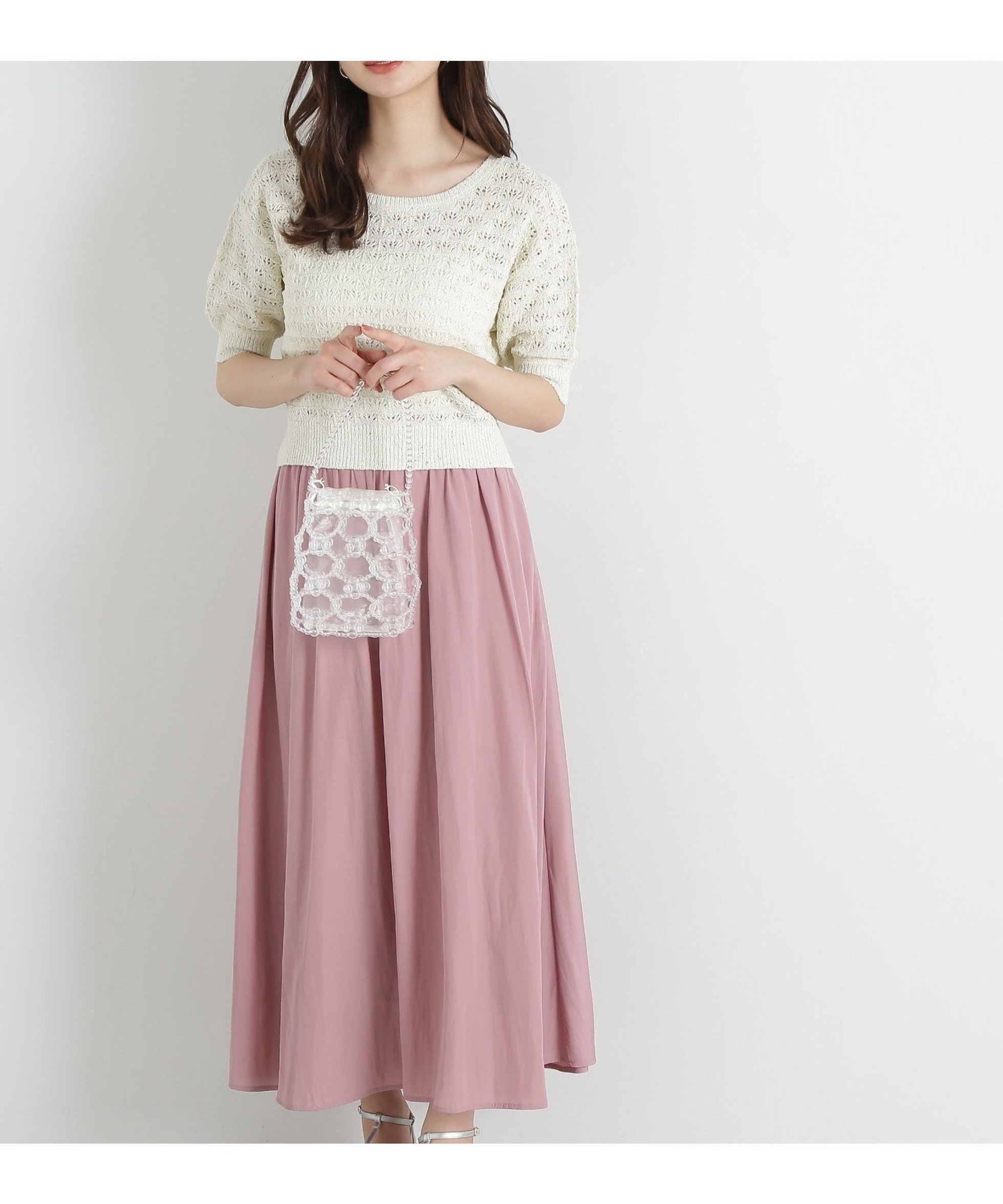 【プロポーション ボディドレッシング/PROPORTION BODY DRESSING】のカッセンフレアースカート インテリア・キッズ・メンズ・レディースファッション・服の通販 founy(ファニー) 　ファッション　Fashion　レディースファッション　WOMEN　スカート　Skirt　シンプル　Simple　フレア　Flare　ピンク|ID: prp329100004531031 ipo3291000000032427086
