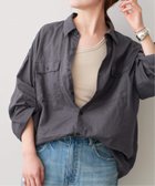【スピック&スパン/Spick & Span】の手洗い可 / コットンリネンユーティリティーシャツ グレー|ID: prp329100004531044 ipo3291000000032651480