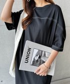 【その他のブランド/Other】の配色ステッチ オーバーサイズ 半袖 Tシャツ ワンピース ブラック|ID: prp329100004531072 ipo3291000000032032057
