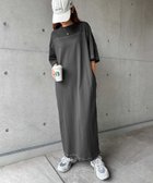 【その他のブランド/Other】の配色ステッチ オーバーサイズ 半袖 Tシャツ ワンピース チャコールグレー|ID: prp329100004531072 ipo3291000000032032060