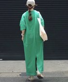 【その他のブランド/Other】の配色ステッチ オーバーサイズ 半袖 Tシャツ ワンピース グリーン|ID: prp329100004531072 ipo3291000000032032072