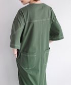 【その他のブランド/Other】の配色ステッチ オーバーサイズ 半袖 Tシャツ ワンピース カーキグリーン|ID: prp329100004531072 ipo3291000000032032074