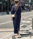 【その他のブランド/Other】の配色ステッチ オーバーサイズ 半袖 Tシャツ ワンピース ネイビー|ID: prp329100004531072 ipo3291000000032735517