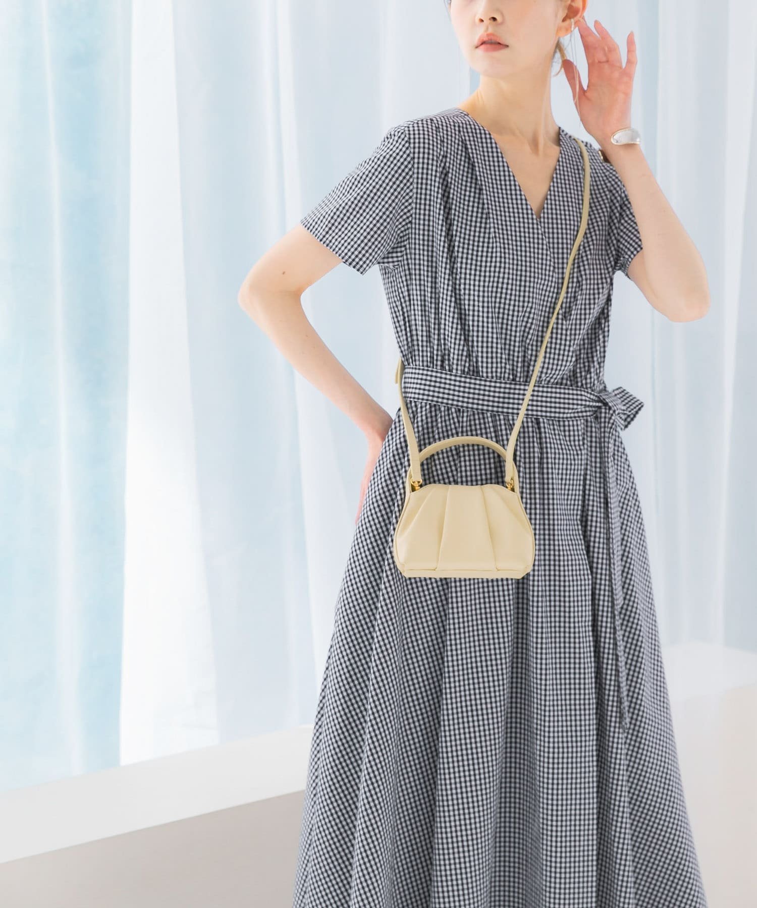 【アーバンリサーチ ロッソ/URBAN RESEARCH ROSSO】の『WEB限定』ギンガムカシュクールワンピース 人気、トレンドファッション・服の通販 founy(ファニー) 　ファッション　Fashion　レディースファッション　WOMEN　ワンピース　Dress　2025年　2025　2025春夏・S/S　Ss,Spring/Summer,2025　おすすめ　Recommend　ギンガム　Gingham　シューズ　Shoes　チェック　Check　トレンド　Trend　フェミニン　Feminine　フラット　Flat　リラックス　Relax　エレガント 上品　Elegant　夏　Summer　S/S・春夏　Ss・Spring/Summer　 other-1|ID: prp329100004531111 ipo3291000000032032223