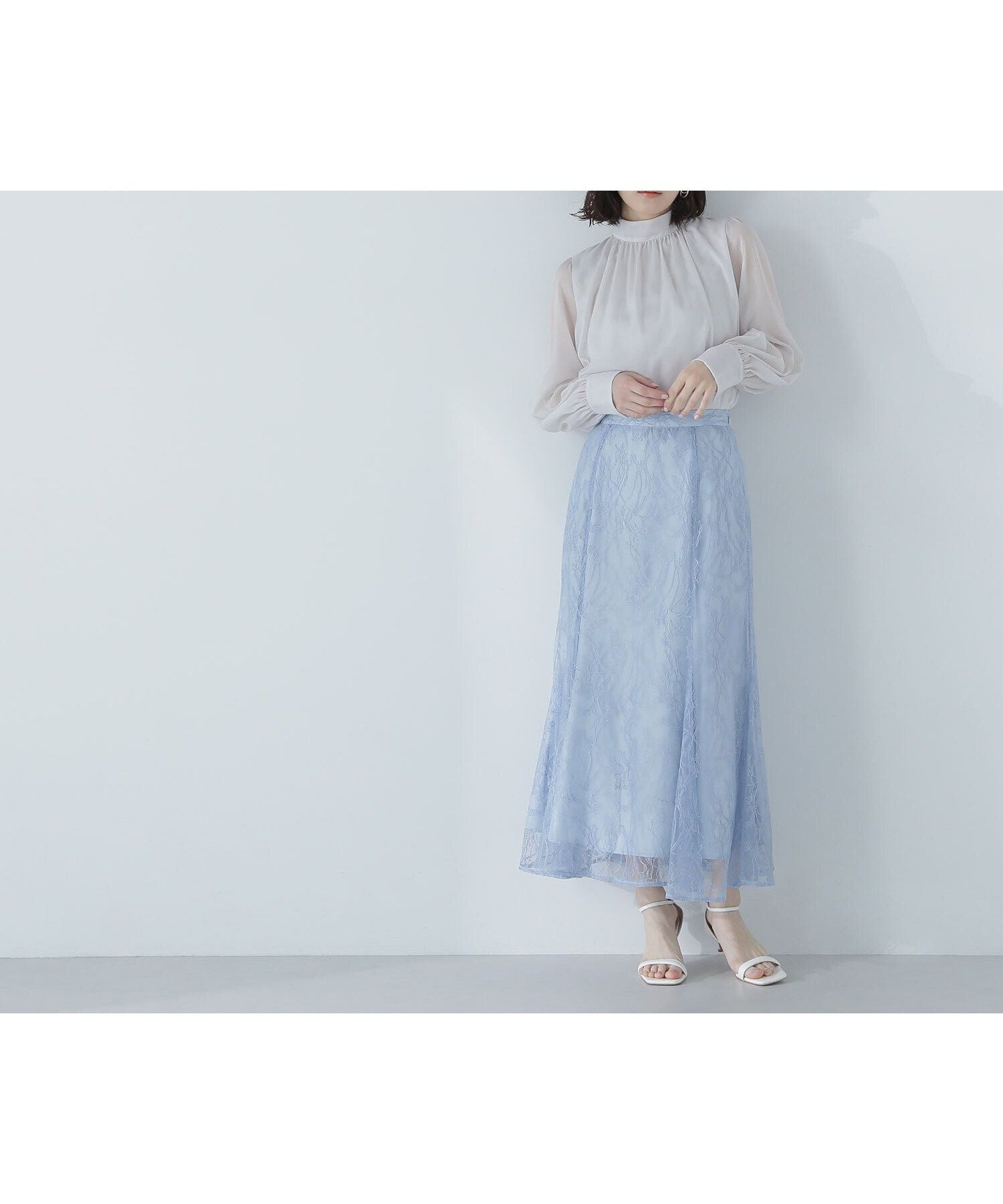 【ナチュラル ビューティー ベーシック/NATURAL BEAUTY BASIC】のラッセルレースマーメイドスカート インテリア・キッズ・メンズ・レディースファッション・服の通販 founy(ファニー) 　ファッション　Fashion　レディースファッション　WOMEN　スカート　Skirt　マーメイド　Mermaid　レース　Race　エレガント 上品　Elegant　ブルー|ID: prp329100004531126 ipo3291000000032122551