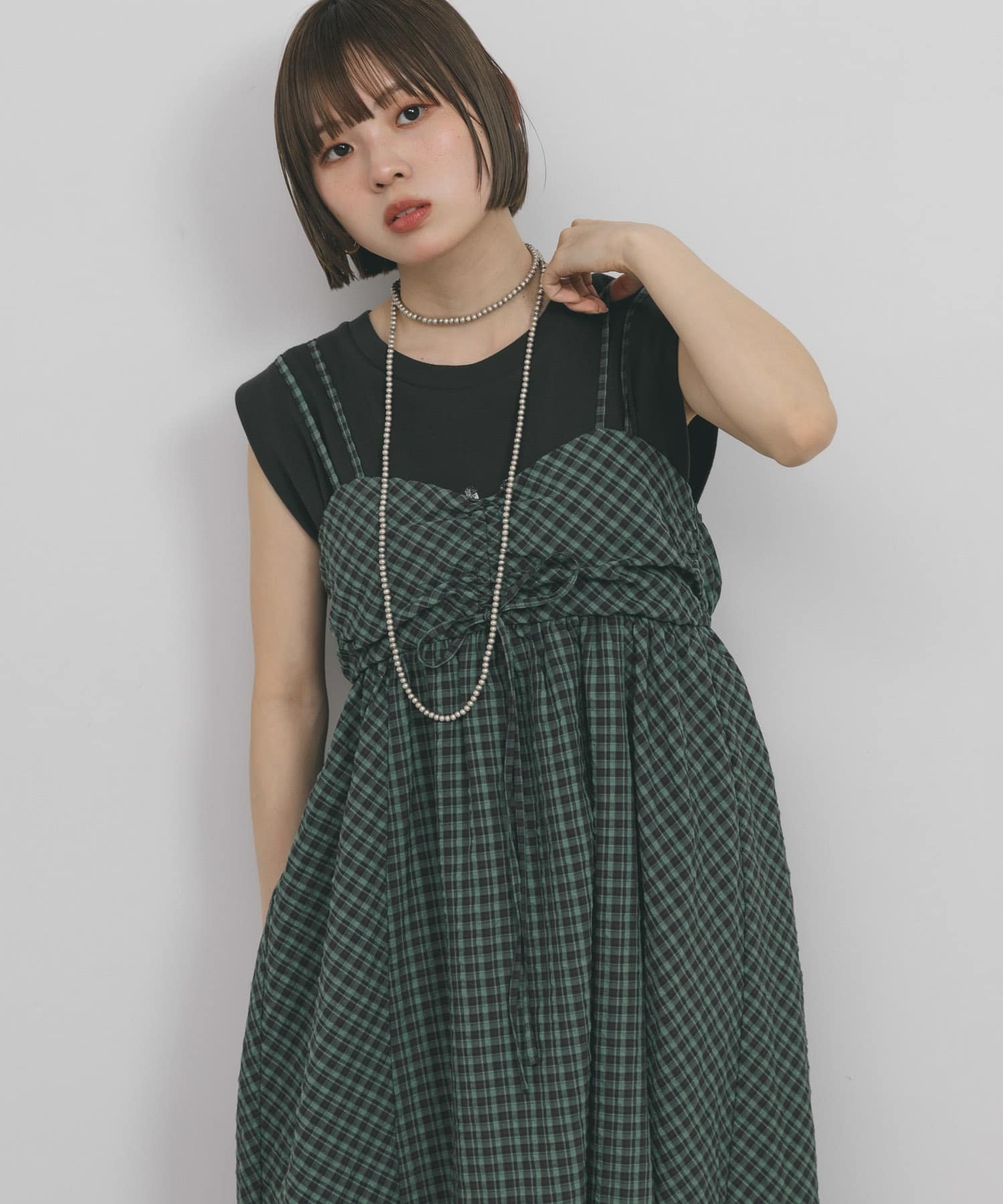 【ケービーエフ/KBF / URBAN RESEARCH】のドロストチェックキャミワンピース インテリア・キッズ・メンズ・レディースファッション・服の通販 founy(ファニー) 　ファッション　Fashion　レディースファッション　WOMEN　ワンピース　Dress　キャミワンピース　No Sleeve Dresses　2025年　2025　2025春夏・S/S　Ss,Spring/Summer,2025　おすすめ　Recommend　インナー　Inner　カットソー　Cut And Sew　キャミワンピース　Cami Dress　シンプル　Simple　ジャケット　Jacket　チェック　Check　バイアス　Bias　プリント　Print　切替　Switching　夏　Summer　春　Spring　S/S・春夏　Ss・Spring/Summer　GREENCHECK|ID: prp329100004531140 ipo3291000000032032366