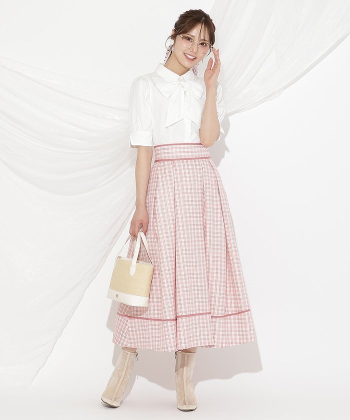 【ウィルセレクション/WILLSELECTION】のパイピングデザインタックスカート インテリア・キッズ・メンズ・レディースファッション・服の通販 founy(ファニー) https://founy.com/ ファッション Fashion レディースファッション WOMEN スカート Skirt チェック Check フレア Flare レース Race ロング Long 定番 Standard 春 Spring |ID: prp329100004531157 ipo3291000000032394578