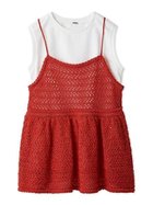 【ミラオーウェン/Mila Owen】の【ウォッシャブル】クロシェニットキャミ×ノースリトップス RED[046]|ID: prp329100004531186 ipo3291000000032621068