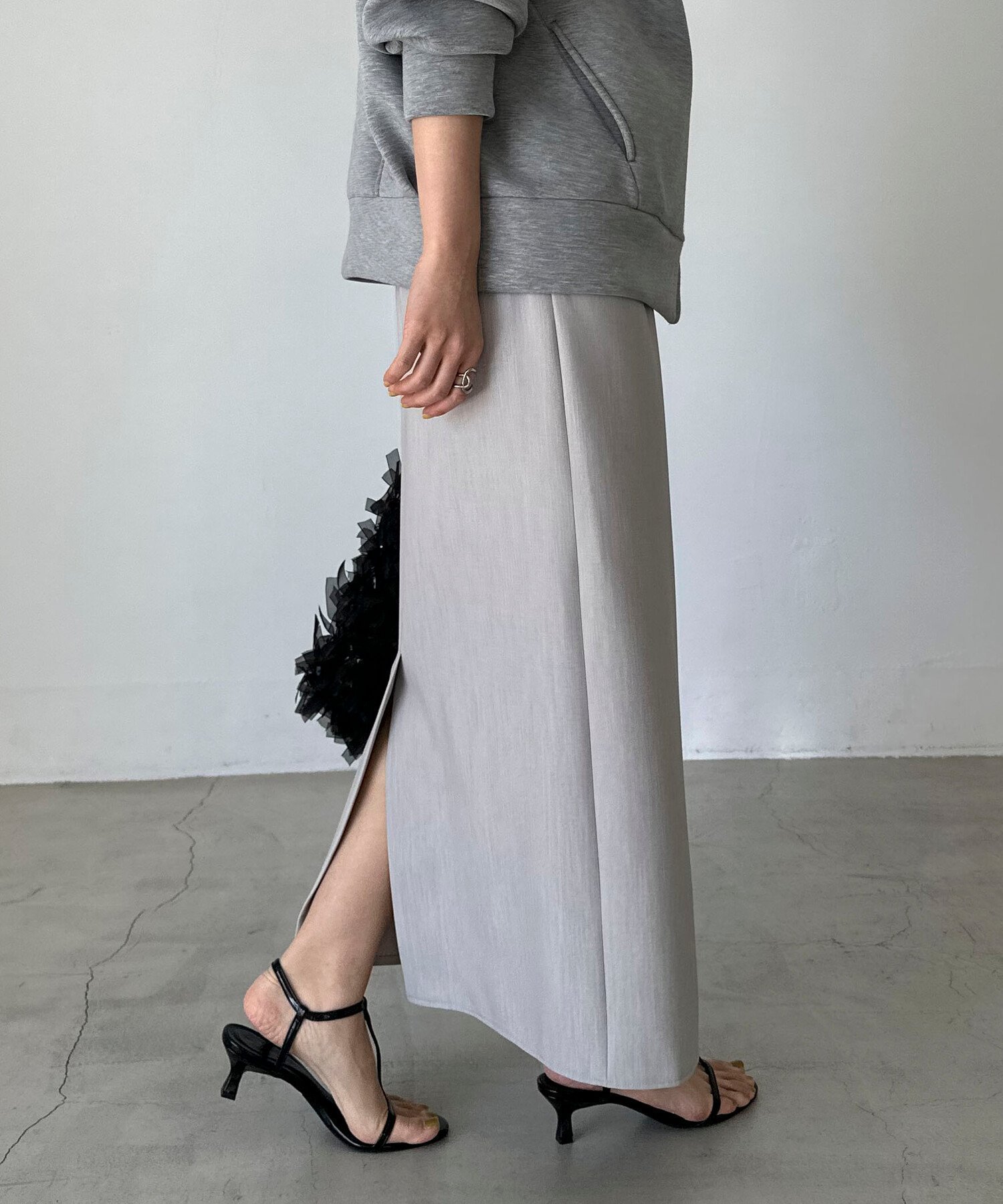 【ドゥ アルシーヴ/Doux archives】のダブルクロスタイトスカート インテリア・キッズ・メンズ・レディースファッション・服の通販 founy(ファニー) 　ファッション　Fashion　レディースファッション　WOMEN　スカート　Skirt　サンダル　Sandals　スニーカー　Sneakers　スリット　Slit　ダブル　Double　人気　Popularity　定番　Standard　GRAY|ID: prp329100004531201 ipo3291000000032358237