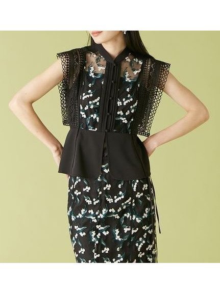 【リリーブラウン/Lily Brown】のLilybellスイッチングブラウス インテリア・キッズ・メンズ・レディースファッション・服の通販 founy(ファニー) 　ファッション　Fashion　レディースファッション　Ladies' Fashion Online　トップス・カットソー　Tops/Tshirt　シャツ/ブラウス　Shirts/Blouses　クラシカル　Classical　スカラップ　Scalloped　ペプラム　Peplum　モチーフ　Motif　ラベンダー　Lavender　レース　Race　エレガント 上品　Elegant　人気　Popularity　今季　This Season　定番　Standard　BLK[009]|ID: prp329100004531208 ipo3291000000032572712