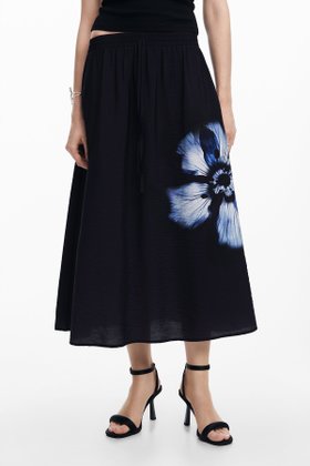 【デシグアル/Desigual】のSHANTOU フラワープリント フレアスカート 人気、トレンドファッション・服の通販 founy(ファニー) ファッション Fashion レディースファッション WOMEN スカート Skirt Aライン/フレアスカート Flared A-Line Skirts おすすめ Recommend エレガント 上品 Elegant ギャザー Gather シンプル Simple ドローストリング Drawstring フラワー Flower フレア Flare プリント Print |ID:prp329100004531216