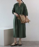 【その他のブランド/Other】のmitis/綿麻ミックス 襟プリーツシャツワンピース カーキ|ID: prp329100004531219 ipo3291000000032032693