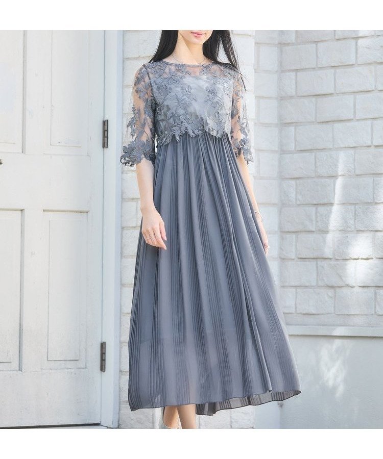 【ドレス/DRESS+】のワンピース ドレス レース プリーツ 結婚式 レース袖 インテリア・キッズ・メンズ・レディースファッション・服の通販 founy(ファニー) 　ファッション　Fashion　レディースファッション　WOMEN　ワンピース　Dress　ドレス　Party Dresses　エレガント 上品　Elegant　シアー　Sheer　ショート　Short　ストール　Stall　ドレス　Dress　プリーツ　Pleats　ボレロ　Bolero　ポンチョ　Poncho　ミモレ　Mimore　ヨーク　Yoke　レース　Race　結婚式　Wedding Ceremony　チャコールグレー|ID: prp329100004531235 ipo3291000000032224935