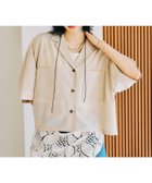 【レプシィム ローリーズファーム/LEPSIM LOWRYS FARM】の《リネンライクドライシリーズ》オープンカラーショート5分袖シャツ ベージュ52|ID: prp329100004531254 ipo3291000000032032831