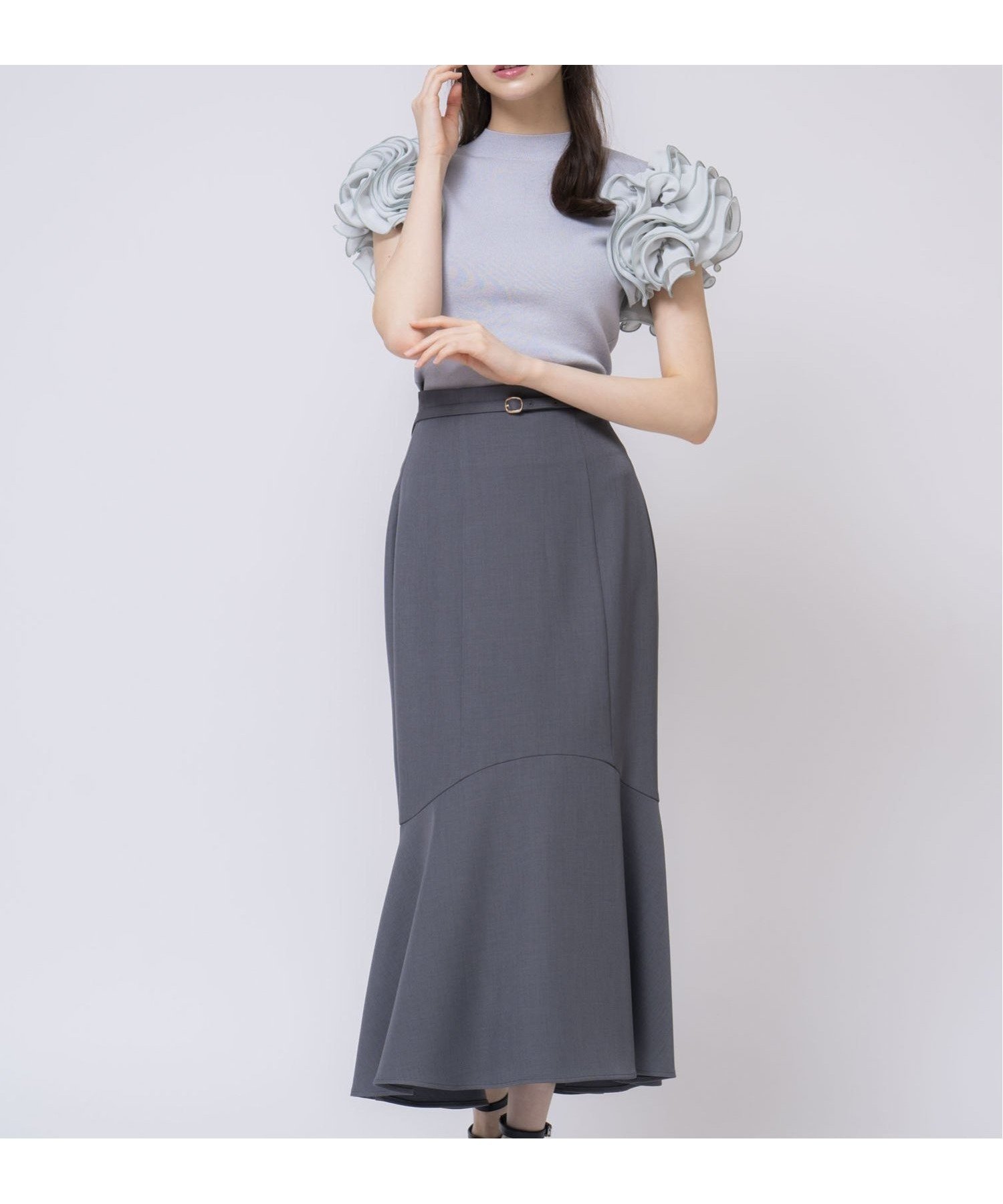 【ノエラ/Noela】のベルトマーメイドスカート インテリア・キッズ・メンズ・レディースファッション・服の通販 founy(ファニー) 　ファッション　Fashion　レディースファッション　WOMEN　スカート　Skirt　ベルト　Belts　トレンド　Trend　ベーシック　Basic　ポケット　Pocket　ラウンド　Round　グレー|ID: prp329100004531258 ipo3291000000032032851