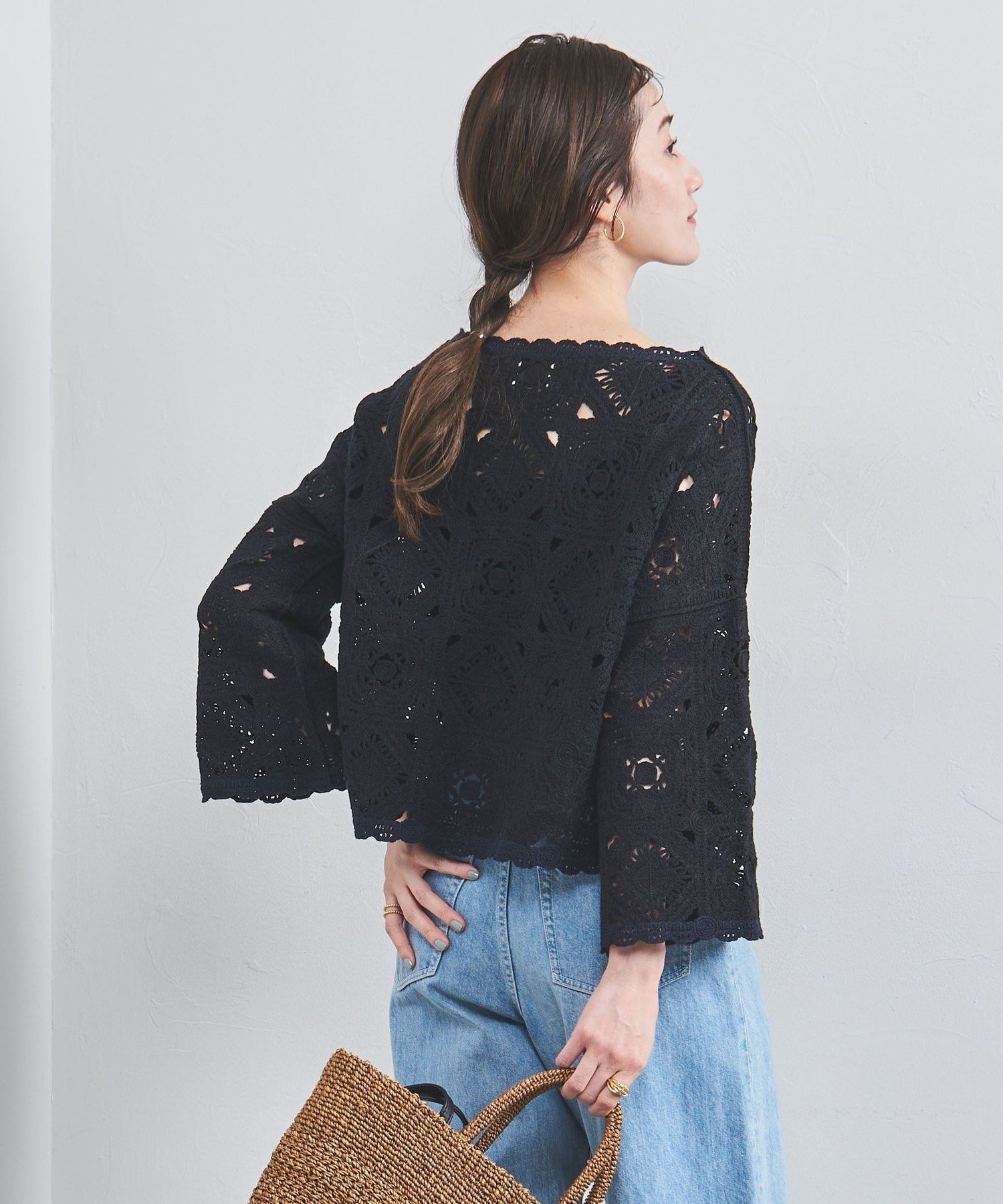 【ユナイテッドアローズ/UNITED ARROWS】のクロッシー エンブロイダリー ニットプルオーバー インテリア・キッズ・メンズ・レディースファッション・服の通販 founy(ファニー) 　ファッション　Fashion　レディースファッション　Fashion for Women　トップス・カットソー　Cut & Sew Tops　ニット　Knit Tops & Sweaters　カジュアルプルオーバー・ニットトップス　Pullovers & Knit Tops / Casual Pullovers　かぎ針　Crochet　インナー　Innerwear　エンブロイダリー　Embroidery Design　タンク　Tank Top, Sleeveless Top　チェーン　Chain, Chain Strap　チュニック　Tunic, Long Top　デニム　Denim, Jeans Material　ベスト　Vest, Waistcoat　エレガント 上品　Elegant　BLACK|ID: prp329100004531280 ipo3291000000033212216