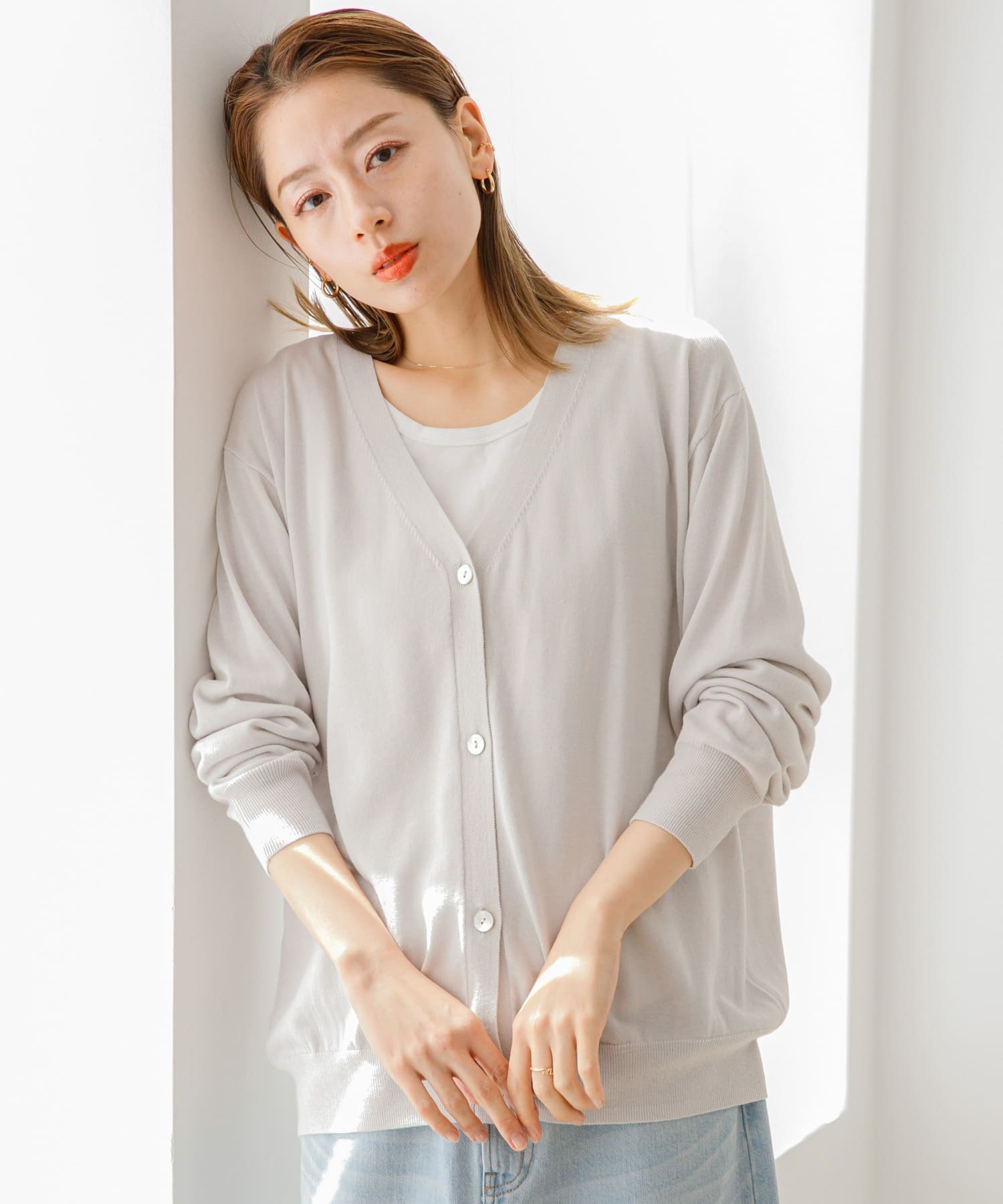 【サニーレーベル/Sonny Label / URBAN RESEARCH】の(接触冷感)クールミストカーディガン インテリア・キッズ・メンズ・レディースファッション・服の通販 founy(ファニー) 　ファッション　Fashion　レディースファッション　WOMEN　トップス・カットソー　Tops/Tshirt　カーディガン　Cardigans　2025年　2025　2025春夏・S/S　Ss,Spring/Summer,2025　カーディガン　Cardigan　夏　Summer　定番　Standard　S/S・春夏　Ss・Spring/Summer　L.グレー|ID: prp329100004531316 ipo3291000000032300546
