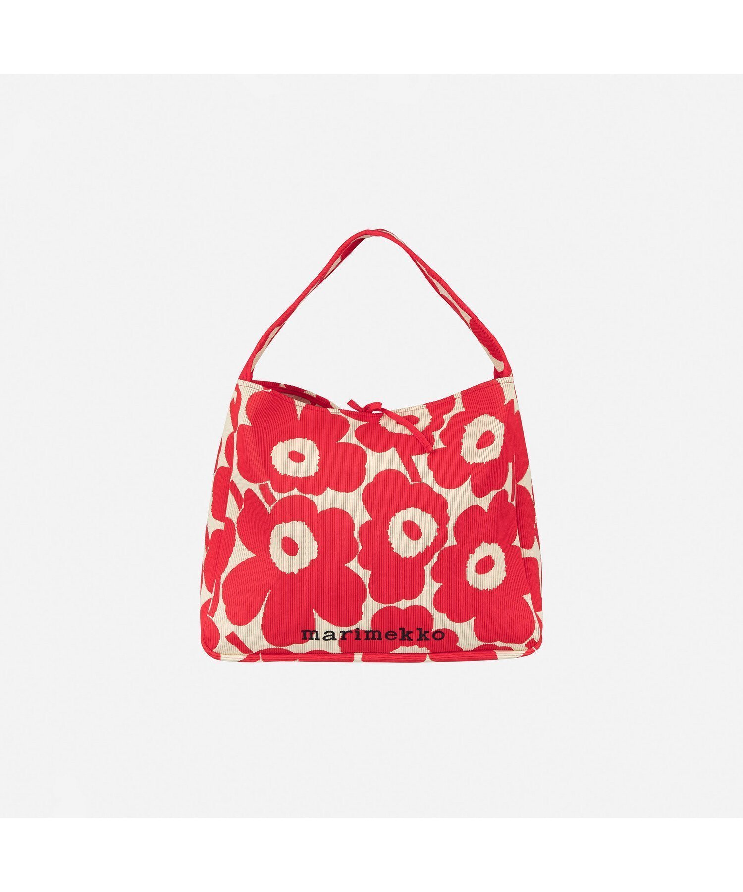 【マリメッコ/marimekko】のKnitted Bag Large Unikko ショルダーバッグ インテリア・キッズ・メンズ・レディースファッション・服の通販 founy(ファニー) 　ファッション　Fashion　レディースファッション　WOMEN　トップス・カットソー　Tops/Tshirt　ニット　Knit Tops　バッグ　Bag　ラップ　Wrap　旅行　Travel　ピンク×ベージュ|ID: prp329100004531318 ipo3291000000032225097