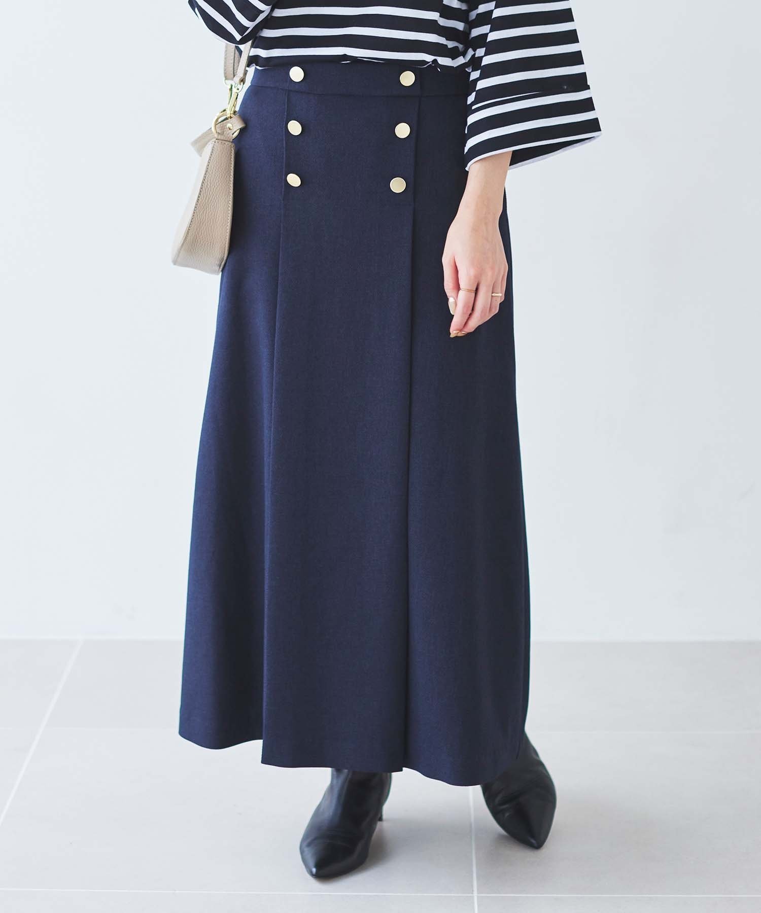 【ルクールブラン/le.coeur blanc】の《手洗い可能》カルゼマリントラペーズスカート 人気、トレンドファッション・服の通販 founy(ファニー) 　ファッション　Fashion　レディースファッション　Fashion for Women　スカート　Skirts　おすすめ　Recommended / Our Picks　ウェーブ　Wavy Pattern　カットソー　Cut and Sewn Top　コンパクト　Compact, Small Size　ストレート　Straight, Straight Cut　フィット　Fit, Slim Fit　ポケット　Pocket, Pocket Detail　エレガント 上品　Elegant　 other-1|ID: prp329100004531340 ipo3291000000032726120