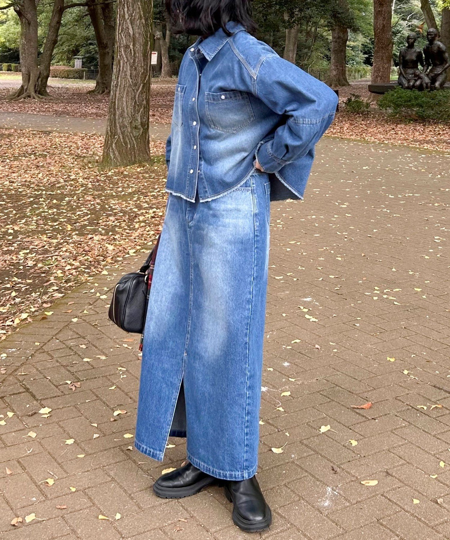 【その他のブランド/Other】のデニムロングスカート インテリア・キッズ・メンズ・レディースファッション・服の通販 founy(ファニー) 　ファッション　Fashion　レディースファッション　WOMEN　スカート　Skirt　ロングスカート　Long Skirt　2025年　2025　2025春夏・S/S　Ss,Spring/Summer,2025　おすすめ　Recommend　スリット　Slit　セットアップ　Set Up　デニム　Denim　パッチ　Patch　フロント　Front　ループ　Loop　定番　Standard　ブルー|ID: prp329100004531365 ipo3291000000032033282