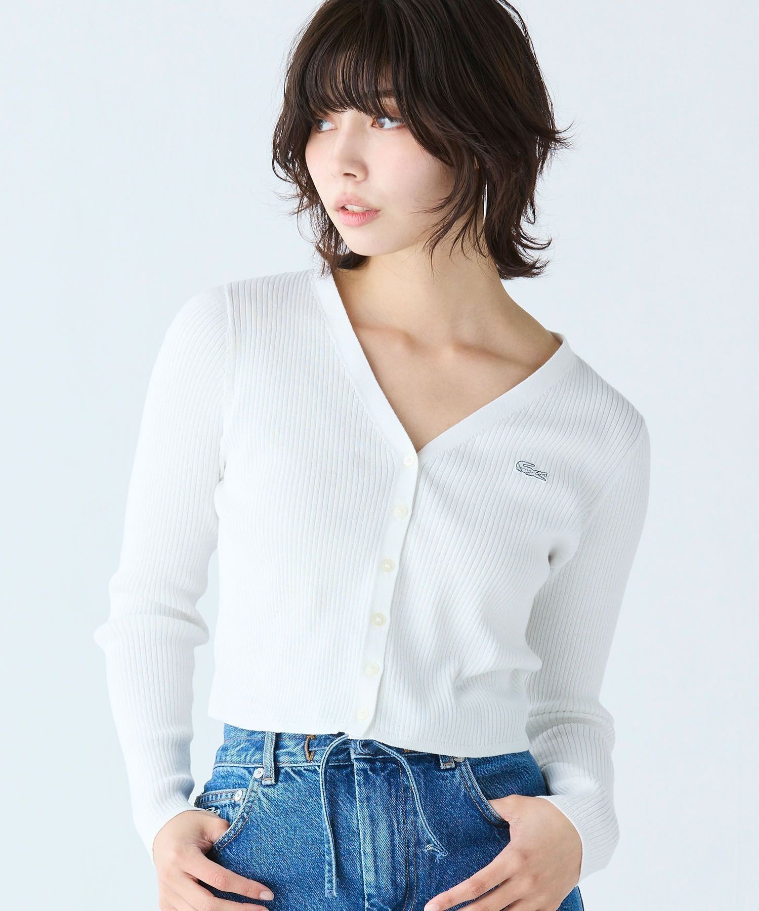 【ラコステ/LACOSTE】のUVカット クールマックスリブニットカーディガン インテリア・キッズ・メンズ・レディースファッション・服の通販 founy(ファニー) 　ファッション　Fashion　レディースファッション　WOMEN　トップス・カットソー　Tops/Tshirt　ニット　Knit Tops　カーディガン　Cardigans　おすすめ　Recommend　カーディガン　Cardigan　キャミソール　Camisole　クロップド　Cropped　クール　Cool　ショート　Short　スリム　Slim　タンク　Tank　フィット　Fit　リブニット　Rib Knit　ワンポイント　One Point　エレガント 上品　Elegant　夏　Summer　春　Spring　S/S・春夏　Ss・Spring/Summer　ホワイト|ID: prp329100004531388 ipo3291000000032033362