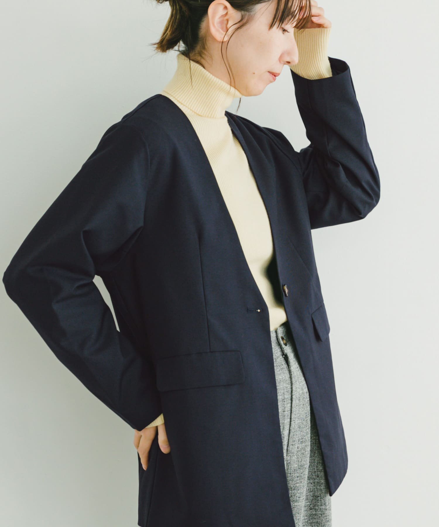 【その他のブランド/Other】のノーカラージャケット インテリア・キッズ・メンズ・レディースファッション・服の通販 founy(ファニー) 　ファッション　Fashion　レディースファッション　WOMEN　アウター　Coat Outerwear　ジャケット　Jackets　ノーカラージャケット　No Collar Leather Jackets　2025年　2025　2025春夏・S/S　Ss,Spring/Summer,2025　オケージョン　Occasion　ジャケット　Jacket　セレモニー　Ceremony　フォーマル　Formal　ボトム　Bottom　夏　Summer　S/S・春夏　Ss・Spring/Summer　NVY|ID: prp329100004531416 ipo3291000000032033499