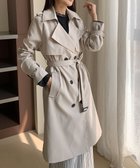 【メゾンドラティール/maison de LATIR】のベルト付きトレンチコート 春 アウター セレモニー ベージュ|ID: prp329100004531441 ipo3291000000032033588