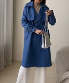 【メゾンドラティール/maison de LATIR】のベルト付きトレンチコート 春 アウター セレモニー ブルー|ID: prp329100004531441 ipo3291000000032033590