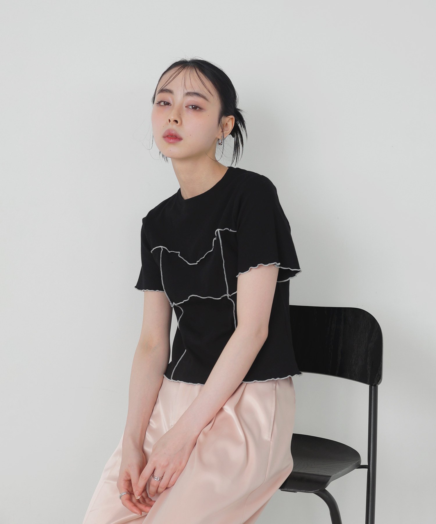 【リアン/Lian】のメロービスチェラインTシャツ インテリア・キッズ・メンズ・レディースファッション・服の通販 founy(ファニー) 　ファッション　Fashion　レディースファッション　Fashion for Women　トップス・カットソー　Cut & Sew Tops　シャツ・ブラウス・オフィスカジュアル　Elegant Blouses & Button-Ups　ロングTシャツ・Tシャツ　Longline T-Shirts & Tees　ビスチェ　Bustiers & Corset Tops / Layered Bustier Style　ブラック|ID: prp329100004531457 ipo3291000000032879940